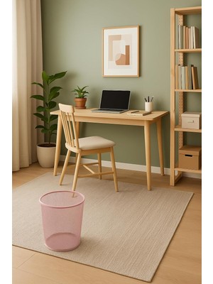 Need Tam Delikli Metal Fileli Toz Pembe Çöp Kovası - -1044