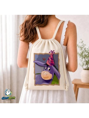 Ghostbastır Design Eeyore Büzgülü Keten Çanta C083