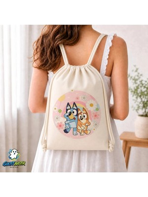 Ghostbastır Design Bluey Büzgülü Keten Çanta C045