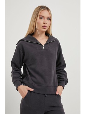 Armalife 26113 Yakası Fermuarlı Selanik Kadın Sweat
