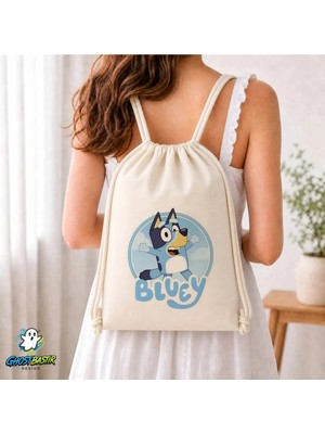 Ghostbastır Design Bluey Büzgülü Keten Çanta C031