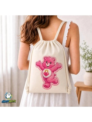 Ghostbastır Design Carebears Büzgülü Keten Çanta C058