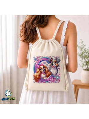 Ghostbastır Design Lady ve Tramp Büzgülü Keten Çanta C169