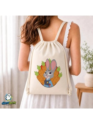 Ghostbastır Design Zootopia Büzgülü Keten Çanta C375