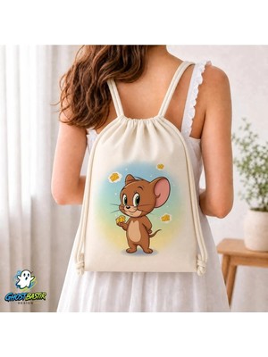 Ghostbastır Design Tom ve Jerry Büzgülü Keten Çanta C346