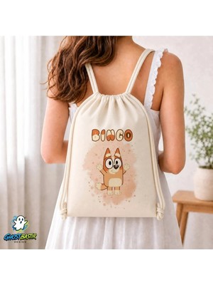 Ghostbastır Design Bluey Büzgülü Keten Çanta C044