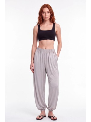 Cemo Basic Beli Lastikli Şalvar Pantolon