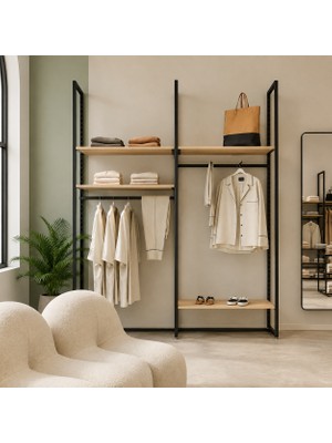 MD Vitrin Dekorasyon Mağaza Raf Sistemi, Askılık Sistemi, Butik Rafı, Magaza Stand, Giyinme Odası Ikili Raf