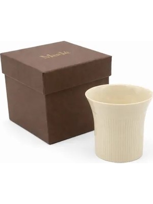 Vivense Fluted Stoneware Bardak, Krem