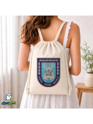 Ghostbastır Design Hava Harp Okulu Büzgülü Keten Çanta C109