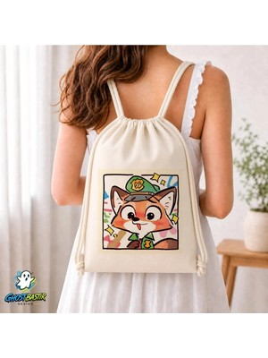 Ghostbastır Design Zootropolis Büzgülü Keten Çanta C385