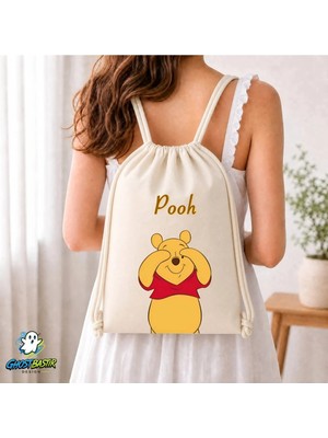 Ghostbastır Design Winnie The Pooh Büzgülü Keten Çanta C360