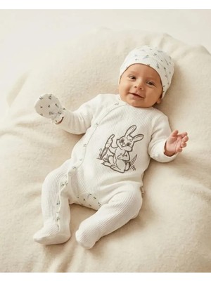 Mavi 10'lu Set – Tavşan Desenli Erkek Bebe Hastane Çıkışı