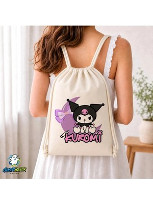 Ghostbastır Design Kuromi Büzgülü Keten Çanta C166