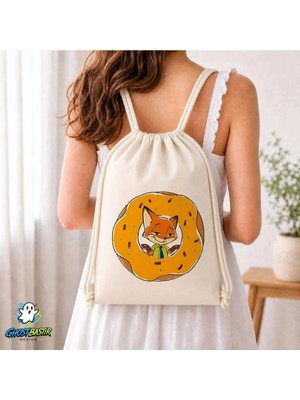 Ghostbastır Design Zootropolis Büzgülü Keten Çanta C380