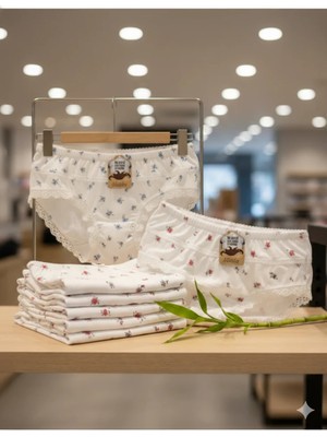Özten Mine Çiçekli Dantelli Bikini 3'lü S
