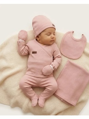 Rose 0-3 Ay – Düz Raporlu Unisex 7li Hastane Çıkışı Zıbın Set