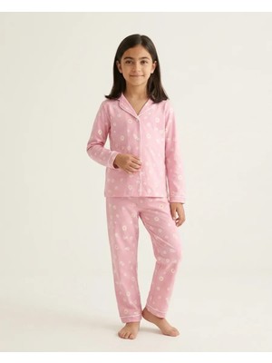 Pembe – Papatya Baskılı Kız Pijama Takım