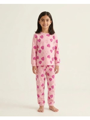 Pembe – Çilek Desenli Kız Süprem Pijama Takım