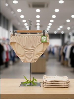 Özten Beyaz Ten Siyah Bambu Bikini 3'lü Ten - M