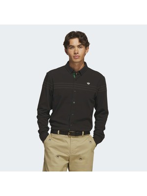 Adidas Originals Twistknit Erkek Siyah Uzun Kollu Polo Tişört (KR5432)