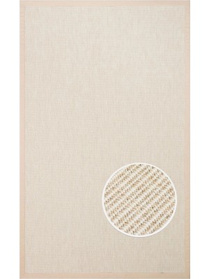 Eko Halı Ventura Vnt 2706 Cream Bordür Bej Sisal Görünümlü Iç ve Dış Mekan Uyumlu Hav Vermeyen Modern Dokuma Halı