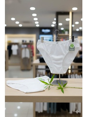 Özten Beyaz Ten Siyah Bambu Bikini 6'lı Beyaz - S