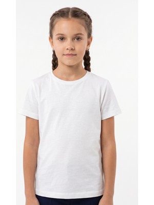 Toontoy Ünisex Düz Bisiklet Yaka Okul Tişört