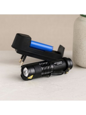 ALK Zoomlu Cob LED Metal El Feneri 9 cm (2in1)