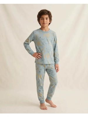 Yeşil – Zürafa Desenli Erkek Süprem Pijama Takım