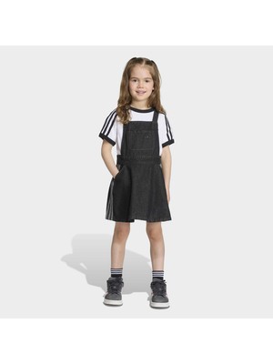 Adidas Dungarees Çocuk Siyah Jean Elbise (KQ8909)