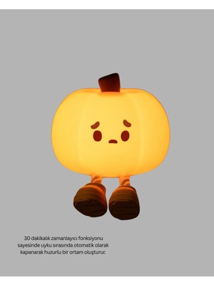 Elitse Dekoratif Pumpkin Gece Lambası Şarjlı Dokunmatik LED Işık Yeni Nesil