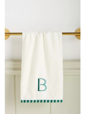 Anthropologie Monogram %100 Pamuk Işlemeli El Havlusu