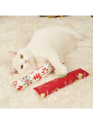Yılbaşı Konseptli Hışırtılı Bez Kedi Oyuncağı