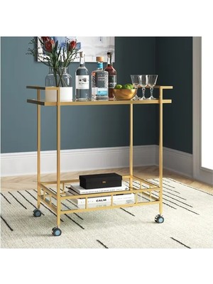 Vivense Sharon Gold Metal Servis Arabası
