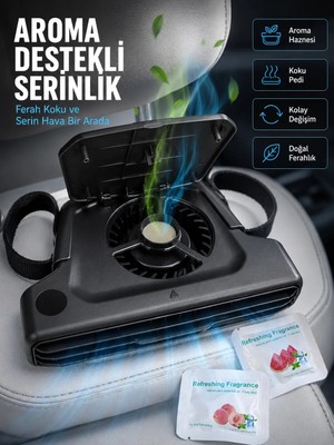 Sungur's Store USB Şarjlı Araç Boyun Soğutucu Fan 5 Kademeli Sessiz Çalışan Turbo Fan