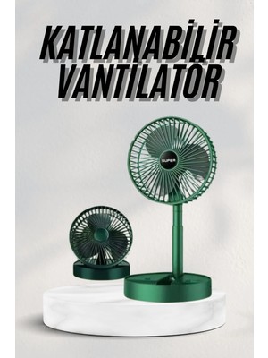 Sungur's Store Katlanabilir Teleskopik Şarjlı Fan Masaüstü Soğutucu Vantilatör