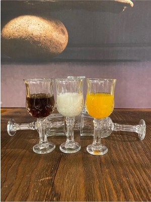 Sungur's Store 6'lı Larin Kahve Yanı Su Bardağı Şeffaf Renk ROYALEKS-70682