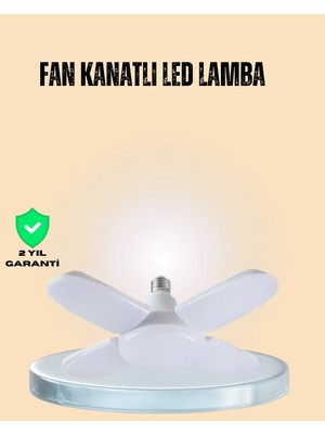Sungur's Store Yüksek Işık Güçlü LED Ampül 4 Kollu Katlanır Pervane Tasarım