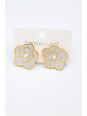 Sungur's Store Sedef Çiçek Küpe - Altın