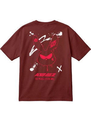 BarsDepo Ateez Baskılı Unisex Oversize T-Shirt