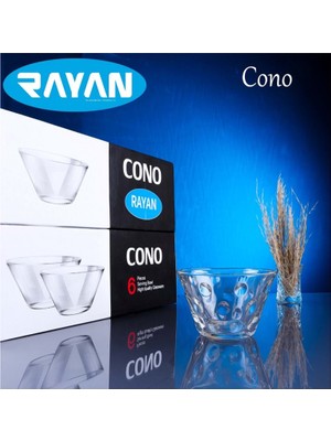 Sungur's Store Rayan Cono 6'lı Büyük Cam Kase