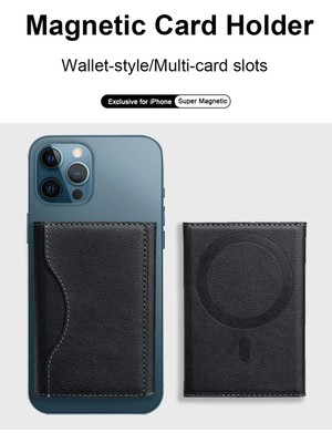 Empressco Magsafe Özellikli Mıknatıslı 5 Bölmeli Stand Olabilen Suni Deri Kartlık