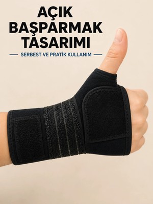 Twin Store Avuç Içi Destekli El Bilekliği Metal Destekli Ayarlanabilir Bilek Ateli