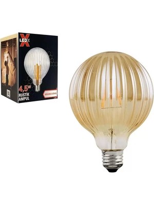 Canarino Ledx G-95 Kırılmaz Gövde 4,5 Watt Çizgili Rustik Ampul