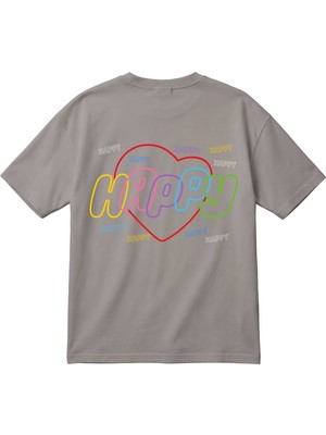 BarsDepo Bts Happy Baskılı Unisex Oversize T-Shirt