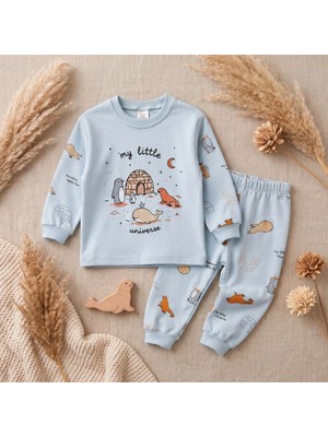 Minelora Sevimli Balinalı Erkek Çocuk Pijama Takımı