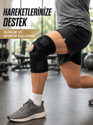 Twin Store Ligamentli Dizlik Açık Patella Yan Destekli Ayarlanabilir Bantlı Sporcu Dizliği