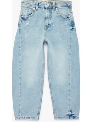 Koton Barrel Denim Pantolon Erkek Çocuk Pamuklu Rahat Kesim Yan Cep Detaylı