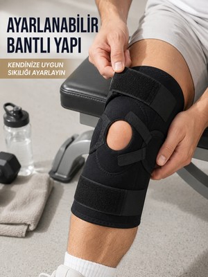 Twin Store Yan Destekli Ligamentli Dizlik Açık Patella Ayarlanabilir Spor ve Günlük Kullanım